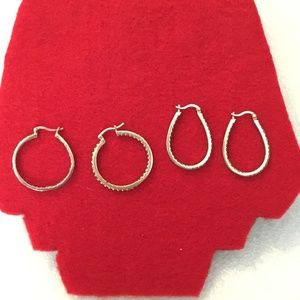 2 vintage pairs of sterling silver earrings